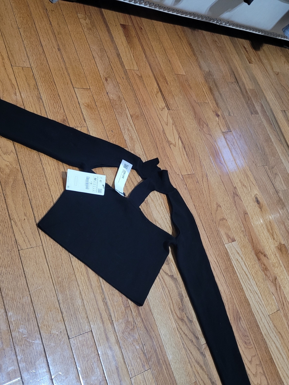 Zara Black Cutout Knit Sweater - Picture 2 of 5